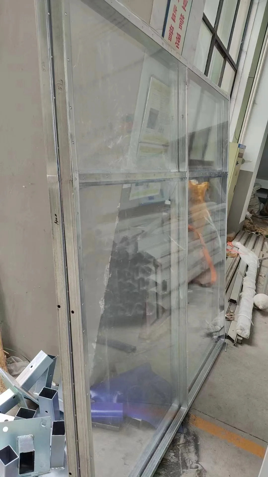 Soft glass wall panel for basketball tent